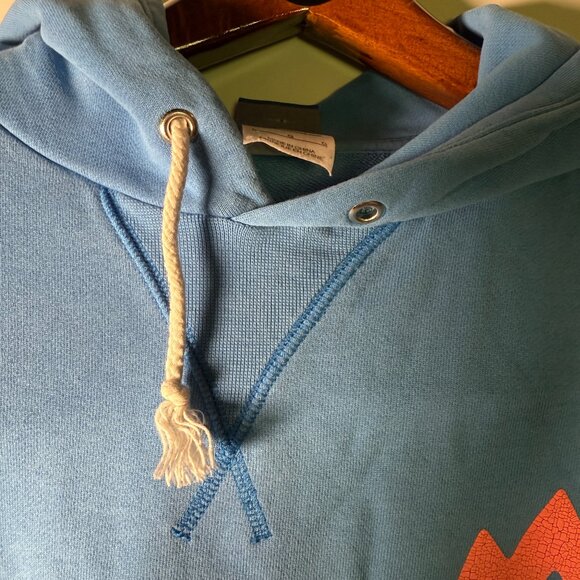 Nike Track & Field 1-77 Hoodie Vintage Distressed Blue with Orange Sz Large - Picture 10 of 14